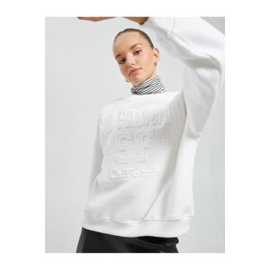 Koton Crew Neck Sweatshirt Relax Fit Embroidered Detailed