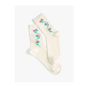 Koton Embroidered Floral Socket Socks