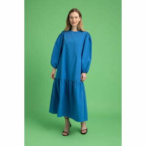 DEFACTO Crew Neck Poplin Maxi Long Sleeve Dress