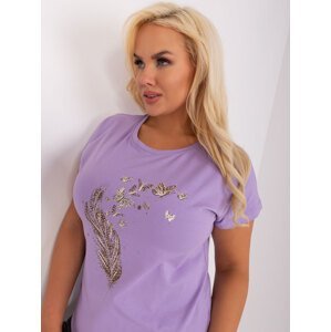 Light purple blouse plus size with application