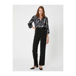 Koton Floral Shirt Long Sleeve Buttoned Classic Cuff Collar