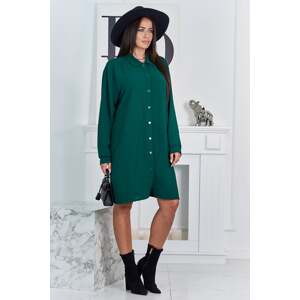 Long shirt with dark green viscose