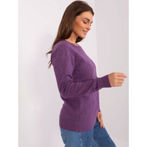 Purple women's classic sweater with cotton
