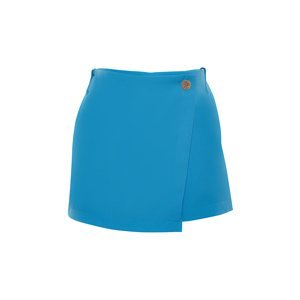 Trendyol Blue Woven Short Skirt with Buttons