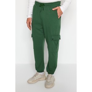 Trendyol Men's Green Oversize/Wide-Fit Cargo Pocket Thick Rubber Leg Sweatpants.