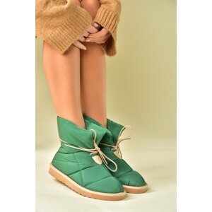Fox Shoes Women's Green Fabric Casual Boots