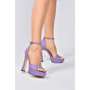 Fox Shoes Women's Lilac Suede Heeled Shoes