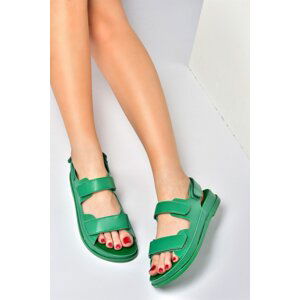 Fox Shoes Green Women's Daily Velcro Sandals