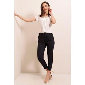 By Saygı High Waist Side Pocket Short Ankle Pencil Pants