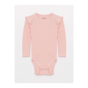 LC Waikiki Crew Neck Basic Snap-On Baby Girl Bodysuit