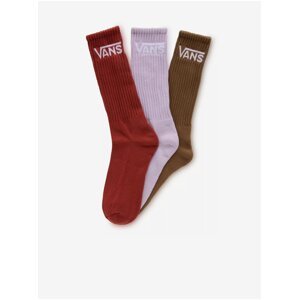Set of three pairs of men's socks in brown, purple and brick VANS - Men
