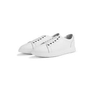 Ducavelli Verano Genuine Leather Men's Casual Shoes, Summer Sports Shoes, Lightweight Shoes, White Leather Shoes.