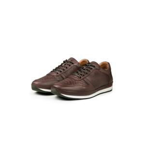 Ducavelli Ageo Genuine Leather Men's Casual Shoes Brown