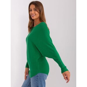 Green women's oversize sweater with viscose