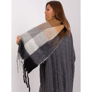 Grey-brown checkered women's scarf