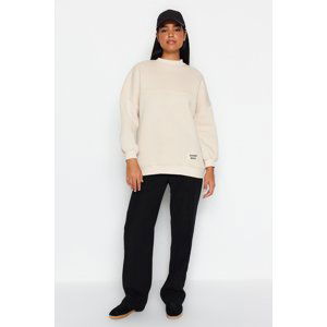 Trendyol Stone Oversize Knitted Furry Sweatshirt