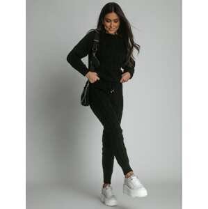 Warm black sweater set with trousers