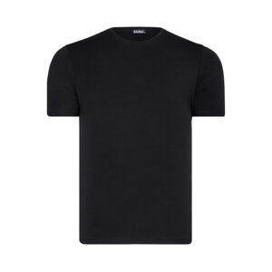 T8569 DEWBERRY BIKE COLLAR MEN'S T-SHIRT-PLAIN BLACK