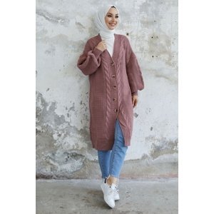 InStyle Evia Buttoned Knitwear Cardigan - Dried Rose