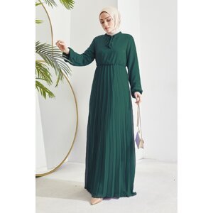 InStyle plisované šifónové hidžábové šaty Limelda - olejová zelená