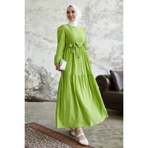 Priehľadné šaty InStyle Almisa Belted - pistácie zelené