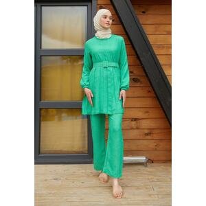 InStyle Moria Belt Pleated Suit - Green