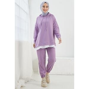 InStyle Losya Two Piece Set with Zipper and Hoodie - Lilac