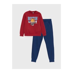 LC Waikiki Boys' Crew Neck Printed Long Sleeve Sweatshirt & Sweatpants