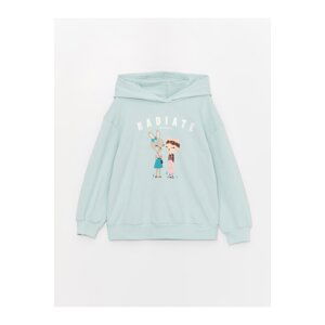 LC Waikiki Girls' Printed Long Sleeve Hoodie