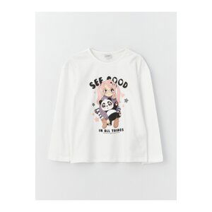 LC Waikiki Girls' Crew Neck Printed Long Sleeve Girls T-Shirt