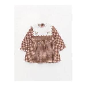 LC Waikiki Crew Neck Long Sleeve Plaid Baby Girl Dress