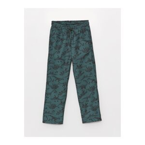 LC Waikiki Fleece-Lined Boys' Trousers with Printed Elastic Waist