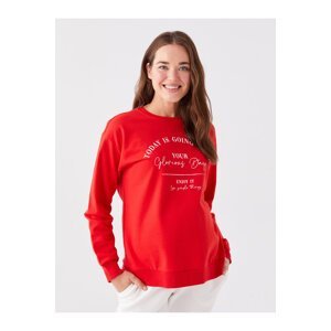 LC Waikiki Crew Neck Printed Long Sleeve Maternity Sweatshirt