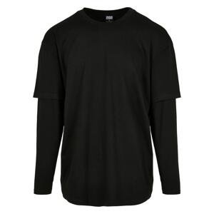 Oversized Shaped Double Layer LS Tee Black/Black