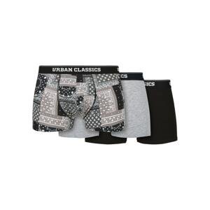Organic boxer shorts, scarf of 3 pieces, grey+grey+black