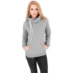 Women's raglan grey with hood and high neck