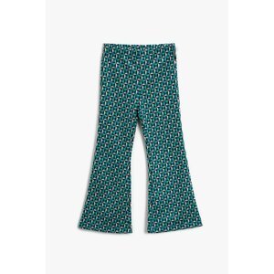 Koton Girl's Turquoise Patterned Trousers