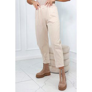 Beige viscose trousers