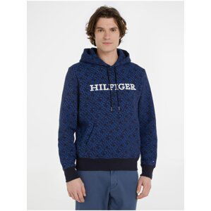 Dark Blue Men's Patterned Hoodie Tommy Hilfiger - Men's