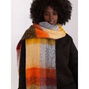 Orange and black warm checked scarf