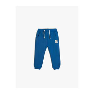 Koton Jogger Sweatpants Applique Detailed Tied Waist Raised