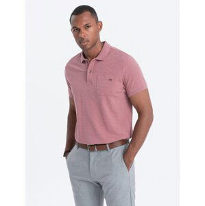 Ombre Men's polo t-shirt with decorative buttons