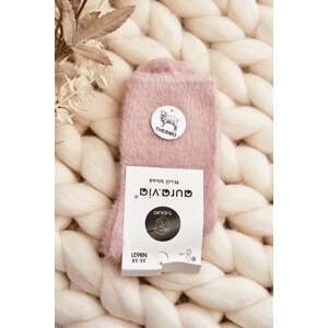 Warm Smooth Pink Alpaca Socks for Women