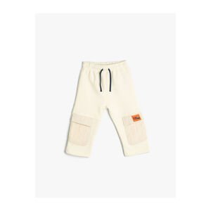Koton Sweatpants with Flap Pockets Tie Waist Applique Detailed