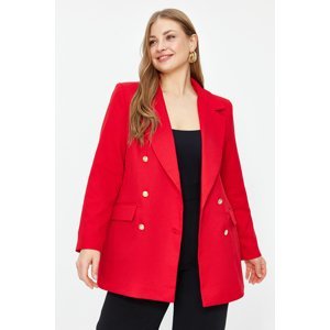 Trendyol Curve Red Double Breasted Closure Woven Jacket