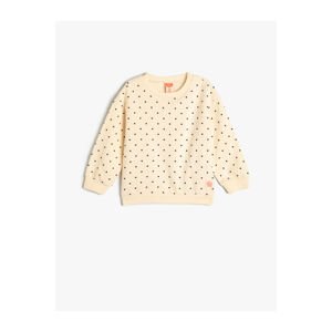 Koton Polka Dot Sweatshirt Long Sleeve Crew Neck Cotton