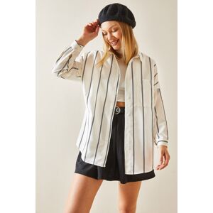 XHAN Black Striped Oversize Shirt