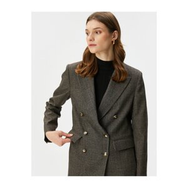 Koton Blazer Jacket Double Breasted Buttoned with Flap Pockets