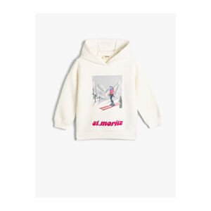 Koton Hooded Sweat Long Sleeve Ski Printed Sweatshirt