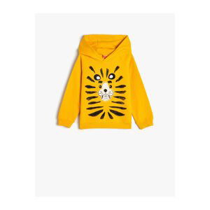 Koton Hooded Sweatshirt Long Sleeve Lion Printed Cotton